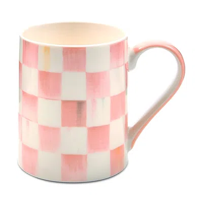 Mackenzie-childs Rosy Check Porcelain Mug In Pink