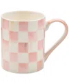 Mackenzie-childs Rosy Check Porcelain Mug In Pink