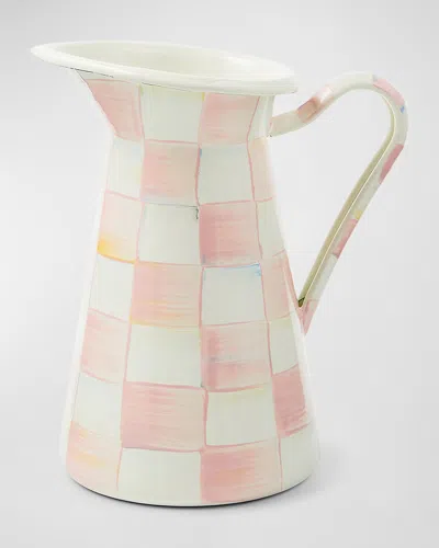 Mackenzie-childs Rosy Check Practical Pitcher, Medium In Pink