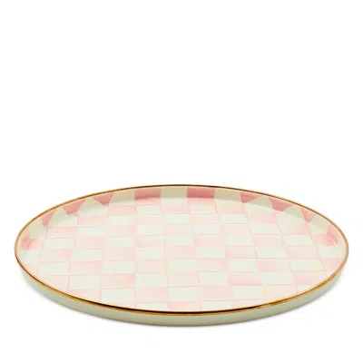 Mackenzie-childs Rosy Check Round Tray In Pink