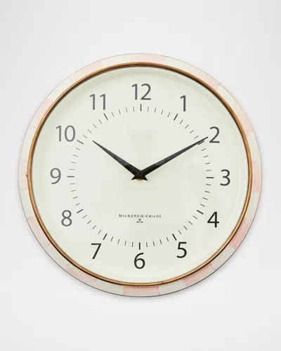 Mackenzie-childs Rosy Check School Clock In Pink