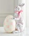 Mackenzie-childs Rosy Check Silver Foil Bunny