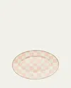 Mackenzie-childs Rosy Check Small Oval Platter