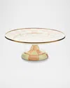 Mackenzie-childs Rosy Check Small Pedestal Platter