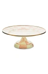 Mackenzie-childs Mackenzie Childs Rosy Check Small Pedestal Platter In Multi