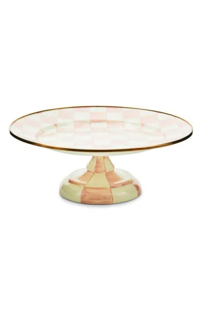 MACKENZIE-CHILDS MACKENZIE CHILDS ROSY CHECK SMALL PEDESTAL PLATTER