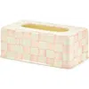 Mackenzie-childs Mackenzie Childs Rosy Check Standard Tissue Box Holder In Pink