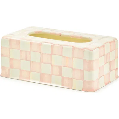 Mackenzie-childs Mackenzie Childs Rosy Check Standard Tissue Box Holder In Pink