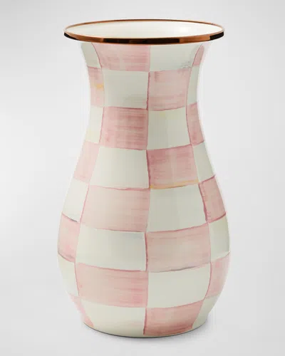 Mackenzie-childs Rosy Check Tall Vase In Pink