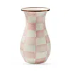 Mackenzie-childs Rosy Check Tall Vase In Pink