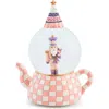 Mackenzie-childs Mackenzie Childs Rosy Check Teacup Snow Globe In Pink