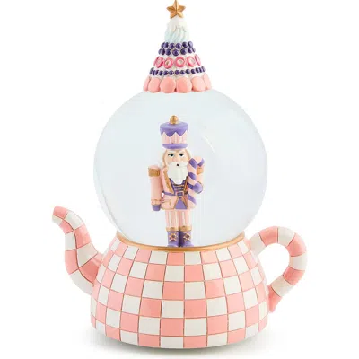 Mackenzie-childs Mackenzie Childs Rosy Check Teacup Snow Globe In Pink