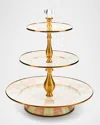 Mackenzie-childs Mocha Check Three-tier Sweet Stand