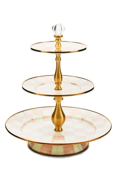 MACKENZIE-CHILDS MACKENZIE CHILDS ROSY CHECK THREE TIER SWEET STAND