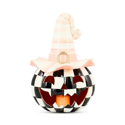 Mackenzie-childs Rosy Happy Jack Illuminated Pumpkin In Multi