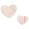 Mackenzie-childs Rosy Heart Trinket Dishes, Set Of 2 In Pink