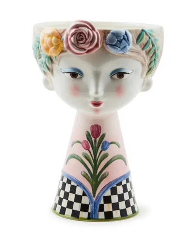 Mackenzie-childs Rosy Meadow Tall Lady Vase In Multi