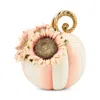 Mackenzie-childs Rosy Stripe Small Sunflower Pumpkin In Pink