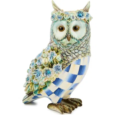 Mackenzie-childs Mackenzie Childs Royal Autumn Owl Figurine In Blue