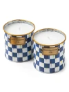 MACKENZIE-CHILDS ROYAL CHECK 2-PIECE SMALL CITRONELLA CANDLES SET