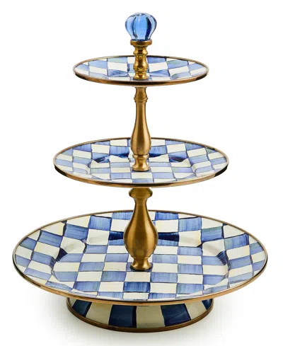 Mackenzie-childs Royal Check 3-tier Sweet Stand In Transparent