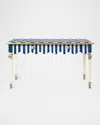 Mackenzie-childs Royal Check & Stripe Console Table