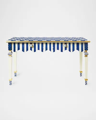 Mackenzie-childs Royal Check & Stripe Console Table In Multi