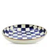 Shop Mackenzie-childs Royal Check Enamel Abundant Bowl In Blue/white