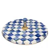 MACKENZIE-CHILDS MACKENZIE-CHILDS ROYAL CHECK ENAMEL CHEESE COURSE