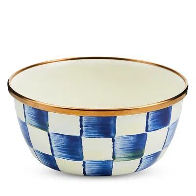 Mackenzie-childs Royal Check Enamel Pinch Bowl In Blue