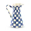 Mackenzie-childs Mackenzie Childs Royal Check Enameled Steel Practical Pitcher In Blue