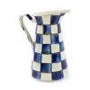 Mackenzie-childs Mackenzie Childs Royal Check Medium Enameled Steel Practical Pitcher