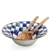 Mackenzie-childs Mackenzie Childs Royal Check Salad Serving Set In Blue/white