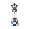 Mackenzie-childs Mackenzie Childs Royal Check Enameled Steel Grinder In Blue/white