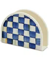 Mackenzie-childs Royal Check Enameled Napkin Holder In Blue