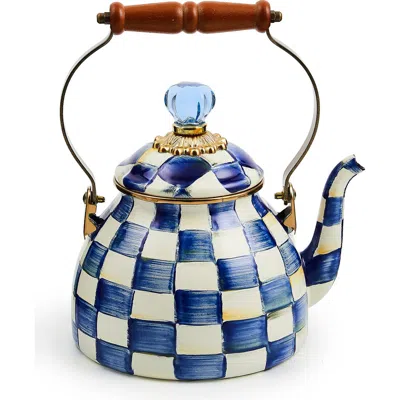 Mackenzie-childs Mackenzie Childs Royal Check Enameled Steel 2-quart Tea Kettle