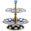 Mackenzie-childs Mackenzie Childs Royal Check Enameled Steel 2-tier Sweet Stand