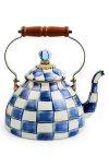 Mackenzie-childs Mackenzie Childs Royal Check Enameled Steel 3-quart Tea Kettle