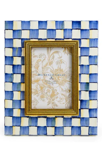 Mackenzie-childs Mackenzie Childs Royal Check Enameled Steel 4 X 6-inch Picture Frame