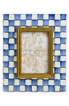Mackenzie-childs Mackenzie Childs Royal Check Enameled Steel 4 X 6-inch Picture Frame In Blue