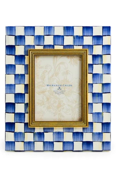 Mackenzie-childs Mackenzie Childs Royal Check Enameled Steel 5 X 7-inch Picture Frame In Multi