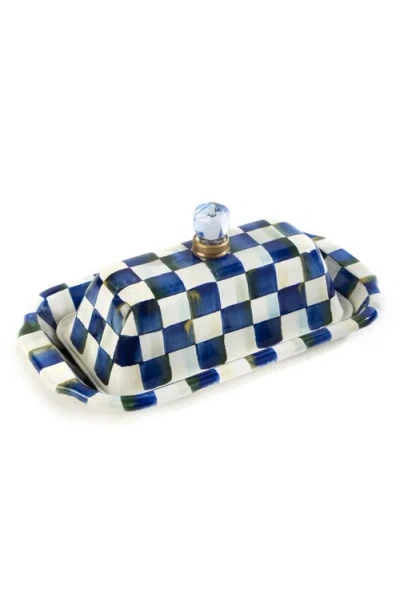 Mackenzie-childs Mackenzie Childs Royal Check Enameled Steel Butter Box In Multi