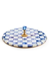 Mackenzie-childs Mackenzie Childs Royal Check Enameled Steel Cheese Course In Blue