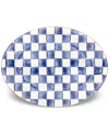 Mackenzie-childs 19" Royal Check Enamel Oval Platter In No Color