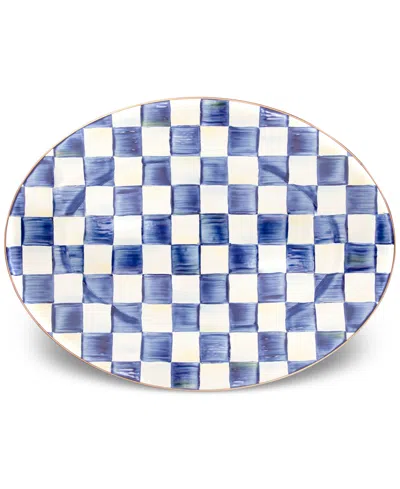 Mackenzie-childs Royal Check Enameled Steel Medium Oval Platter In No Color