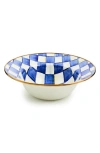 Mackenzie-childs Mackenzie Childs Royal Check Enameled Steel Serving Bowl In Blue