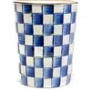 Mackenzie-childs Mackenzie Childs Royal Check Enameled Steel Waste Bin