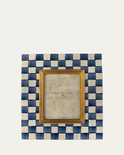 Mackenzie-childs Royal Check Frame, 5x7 In Royal Blue/white