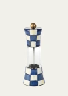 Mackenzie-childs Mackenzie Childs Royal Check Enameled Steel Grinder In Blue/white