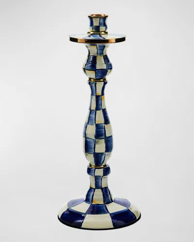 Mackenzie-childs Royal Check Large Candlestick In Blue